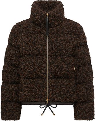 Moncler Moncler Trascendance Tweed Short Down Jacket, Women, Black, Size: 00