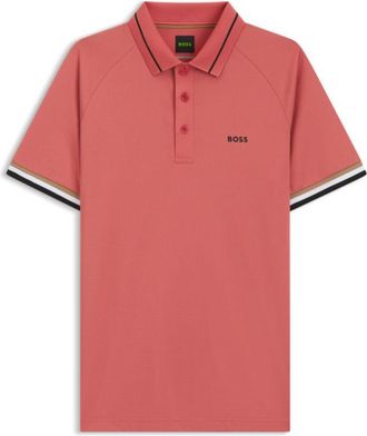 BOSS Active slim-fit polo shirt with branded details