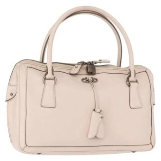 Ferragamo Pre-owned Handbags, female, Pink, Size: ONE SIZE Pre-owned Leather Handbag
