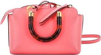 Fendi Logo By The Way Top Handle Bag Embossed Leather Mini crossbody bag - Roze
