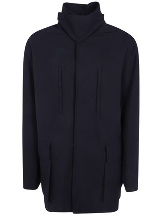 Rick Owens Jacket Hooded Collared Mac
