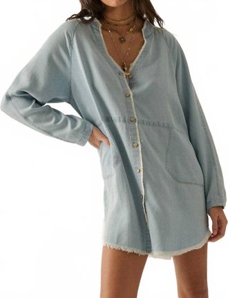 Promesa Whitney Denim Shirt Dress In Light Chambray