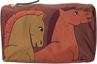 Inou&iuml; Editions Case S Cavale - Dames - Toilettassen - Oranje - ONE Size - Leer - Tassen