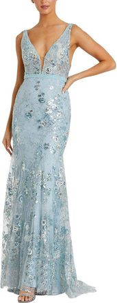 Mac Duggal Embellished Plunge Neck Gown