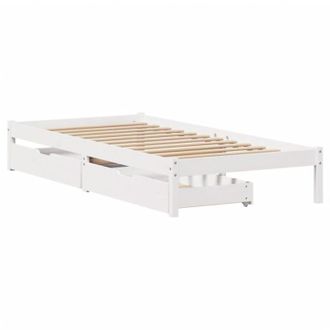 vidaXL Vidaxl - Estructura Cama Sin Colch&oacute;n Madera Maciza Pino Blanca 100x200cm