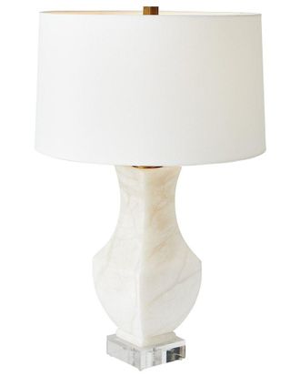 Global Views Alabaster Square Urn Lamp