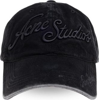 Acne Studios Logo Cap - unisex - Petten - Zwart - ONE Size - Katoen - Accessoires