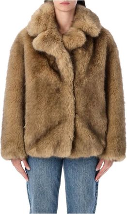 Stand Studio Stand Studio, Jassen, Dames, Beige, XS, Valentina Eco Fox