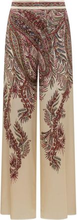 Etro Beige Loose Flat Front Pants