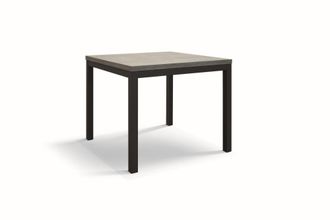 Konte Design Mesa de madera, gris cemento, metal antracita 90x90-180x90
