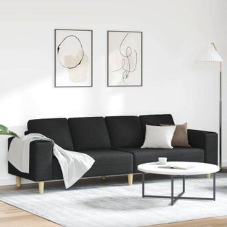 vidaXL vidaXL Set di divani Nero Tessuto