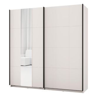 Dmora Guardarropa 2 Puertas Asilah, Armario Dormitorio Colgador, 2 Estantes, 2 Puertas, 195x205 Cm Blanco Crema