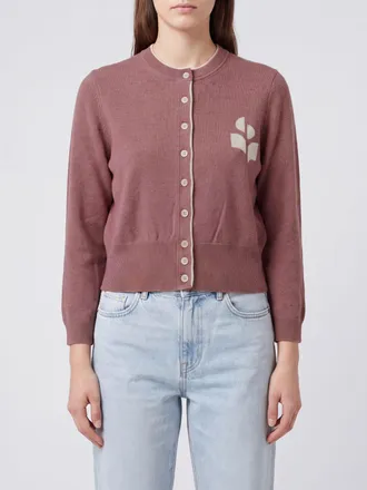 Isabel Marant Cardigan slim fit in misto lana e cotone con logo jacquard