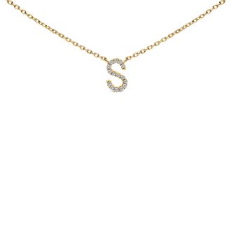 House of Brilliance 10K Gold Diamond Accent A-Z Block Initial Pendant Necklace