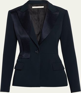 Jason Wu Tailored Satin-Trim Blazer