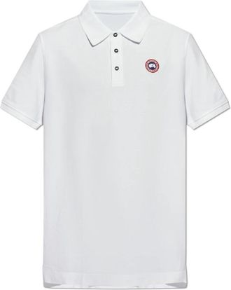 Canada Goose Polo met Logo Patch - Heren - Polos - Wit - S - Katoen - Tops