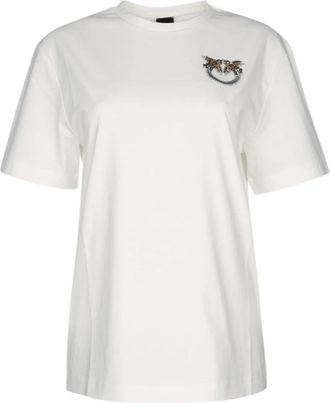 Pinko Strepitoso T-Shirt Jersey - Dames - T-shirts - Wit - XS - Katoen - Tops