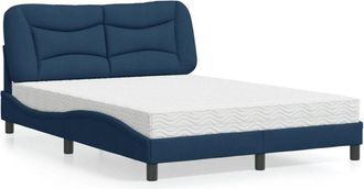 vidaXL Vidaxl - Cama Con Colch&oacute;n Tela Azul 140x200 Cm