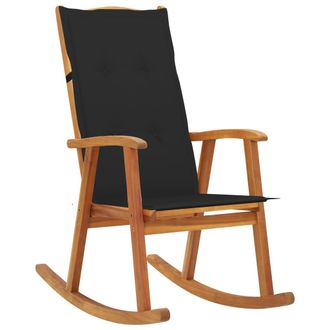 vidaXL Vidaxl - Silla Mecedora Con Cojines Madera Maciza De Acacia