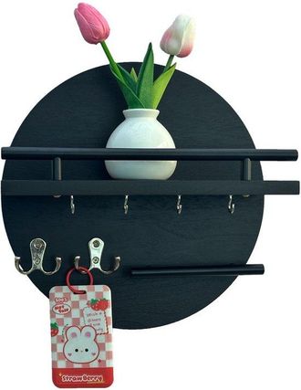 OEM Perchero De Pared De Madera Estilo R&uacute;stico Para El Hogar, Ideal Para Dormitorio, Pasillo, Cocina Y Oficina (negro)
