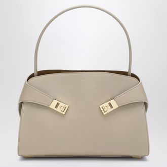 Ferragamo Ivory Hug Soft M handbag in leather