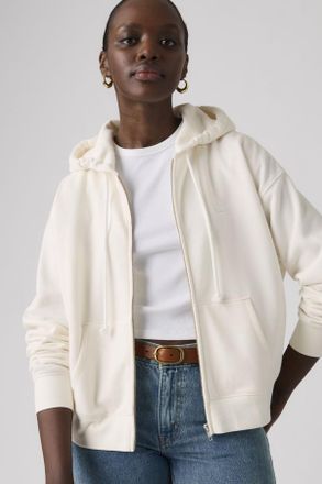 Levi's Sudadera con capucha y cremallera Everyday - Mujer - 2XS - Blanco / Sugar Swizzle Fleece