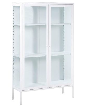 Beliani Vitrina 90 cm metal blanco