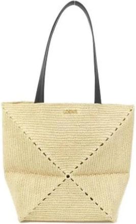 Loewe Pre-owned Raffia Tote Bag - Dames - Vintage Shopper - Beige - ONE Size - Leer - Vintage