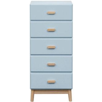 Mobili Rebecca Mobili Rebecca - Cassettiera Rebecca Mobili Kuro 115x50x40 mdf Legno Celeste Marrone Scandinavo
