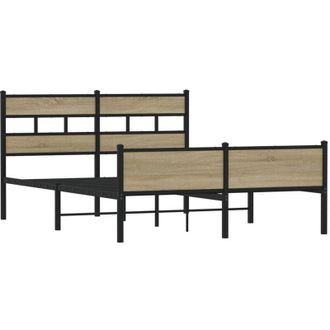 vidaXL Vidaxl - Estructura De Cama Sin Colch&oacute;n Madera Roble Sonoma 137x190 Cm
