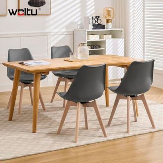 Woltu Juego de 4 sillas de comedor, capacidad de carga 150 kg, color gris - Woltu