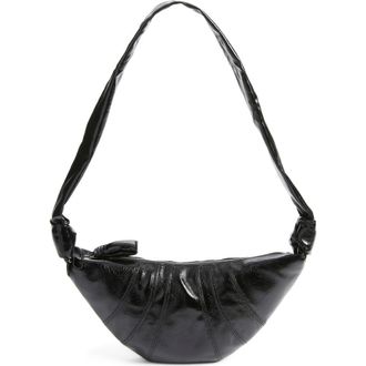 Christophe Lemaire Small Croissant Coated Cotton Crossbody Bag in Black at Nordstrom