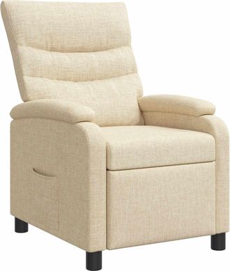 vidaXL Recliner Crema Tela Vidaxl