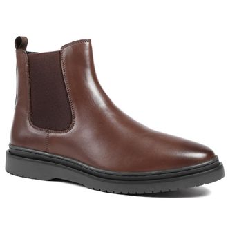 Jones Bootmaker Mens Gregory Warm Lined Leather Chelsea Boots - Dark Brown - Size UK 10