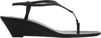Saint Laurent Sandals - Cassandra Wedges - black - Sandals for ladies