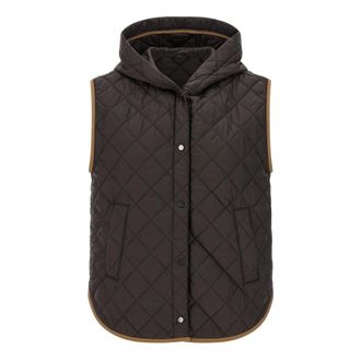 Brunello Cucinelli Jassen, Dames, Grijs, S, Leer, Vests