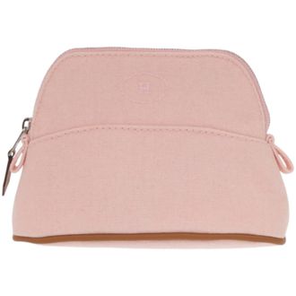 Herm&egrave;s Brown Orange Cotton Pouch (Pre-Owned)