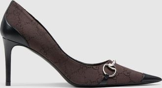 Gucci Womens Donna Pump, Brown, Fabric