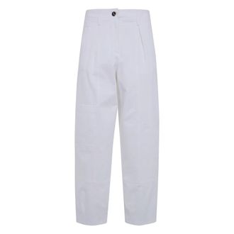 Max Mara Dames, Broeken, Wit, Maat: L Katoen