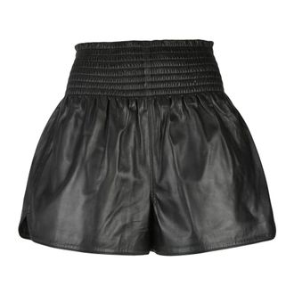 Sportmax Dames, Korte broeken, Zwart, Maat: 3XS Leer