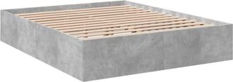 vidaXL Bed Frame without Mattress Concrete Grey 150x200 cm King Size Vidaxl
