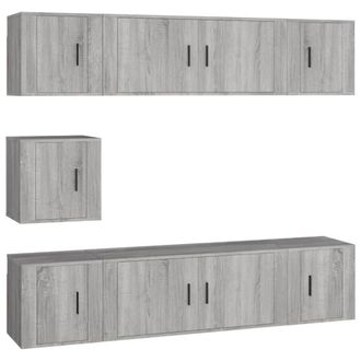 Berkfield Home 7 Piece TV Cabinet Set Grey Sonoma Engineered Wood