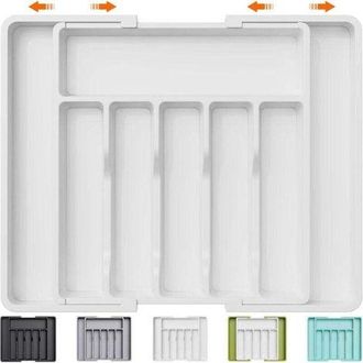 OEM Bandeja Para Cubiertos, Bandeja Extensible Para Cajones, Organizador De Cajones Ajustable Para Cocina, Almacenamiento Compacto De Pl&aacute;stico Para Cuchar
