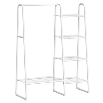 Songmics Perchero de suelo con 5 estantes de metal blanco