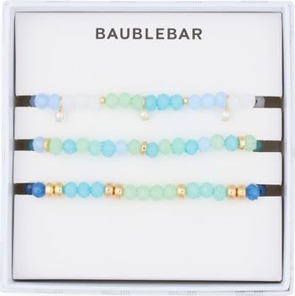 BaubleBar Just Keep Beading Set of 3 Assorted Stretch Bracelets in Blue at Nordstrom Rack