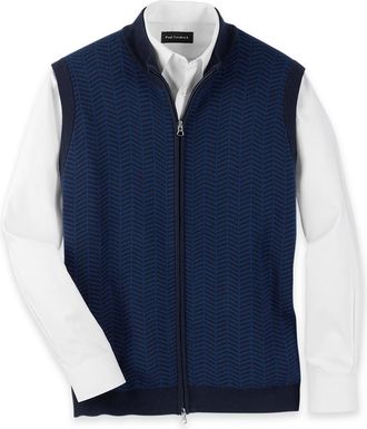 Paul Fredrick Cotton Full Zip Mock Neck Vest