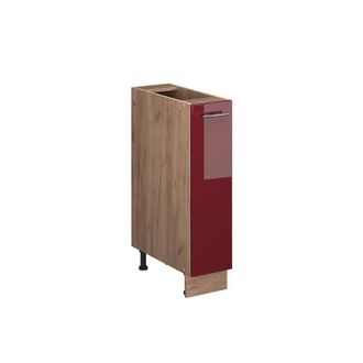 Vicco Mueble De Botica Fame-line, Rojo Burdeos Alto Brillo/roble Dorado, 20 Cm Sin Encimera, Vicco