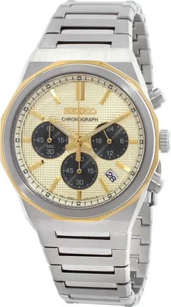 Seiko Essentials Chronograph Quartz Champagne Dial Mens Watch HGK001P1
