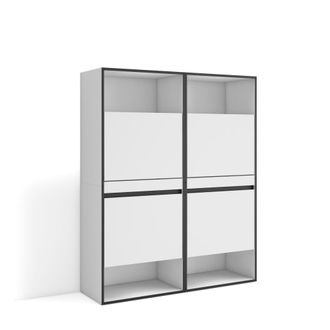 Skraut Home Zapatero efecto madera blanco 120x35x145cm