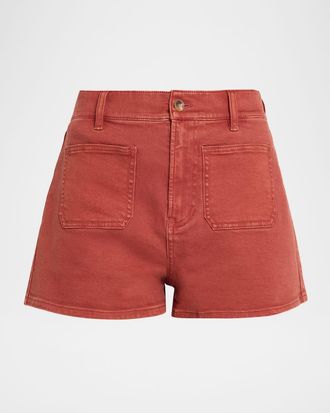 Veronica Beard Elijah Denim Patch Pocket Shorts